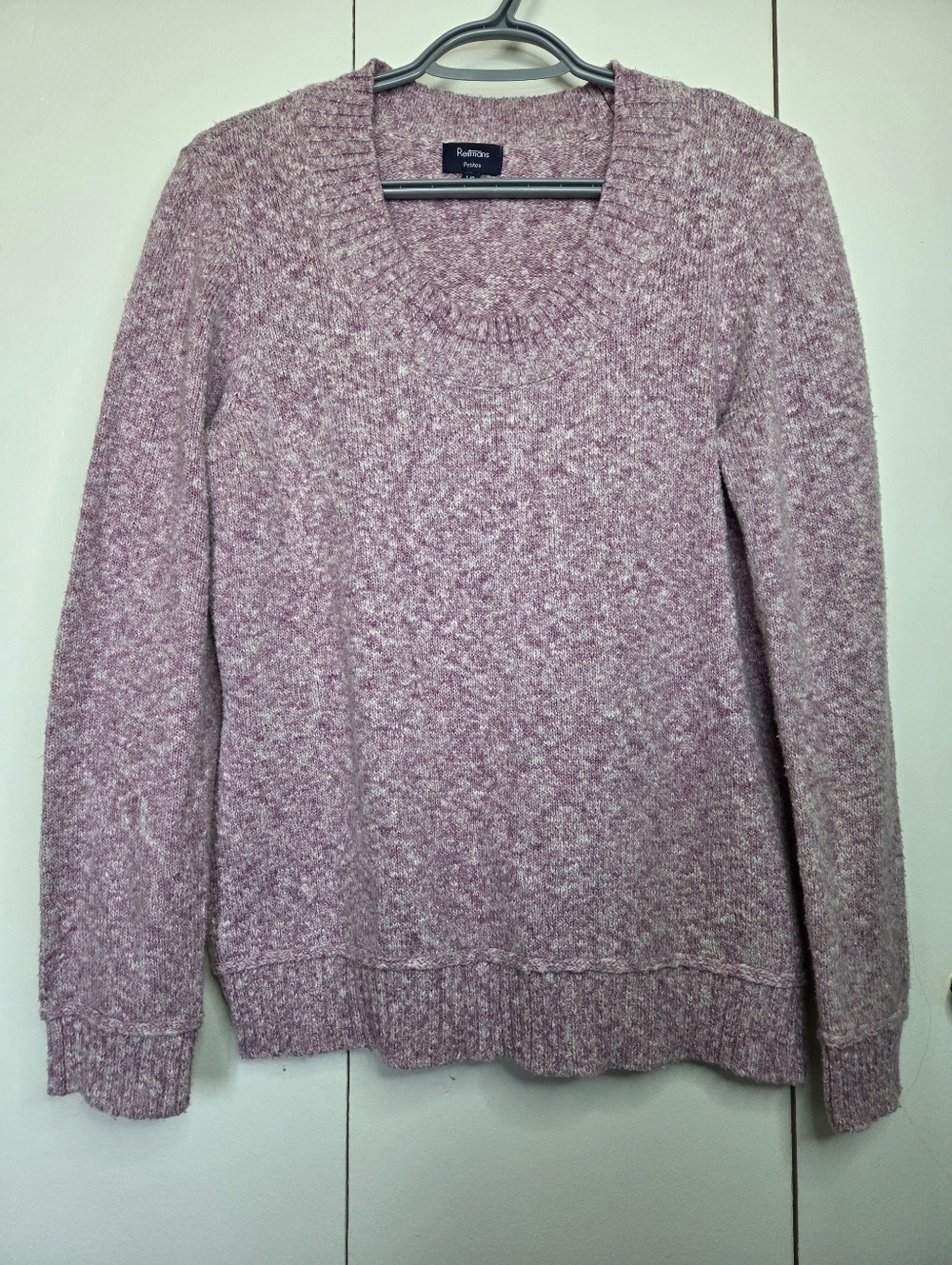 Reitmans Women's L Heathered Pink Crew Neck Sweater